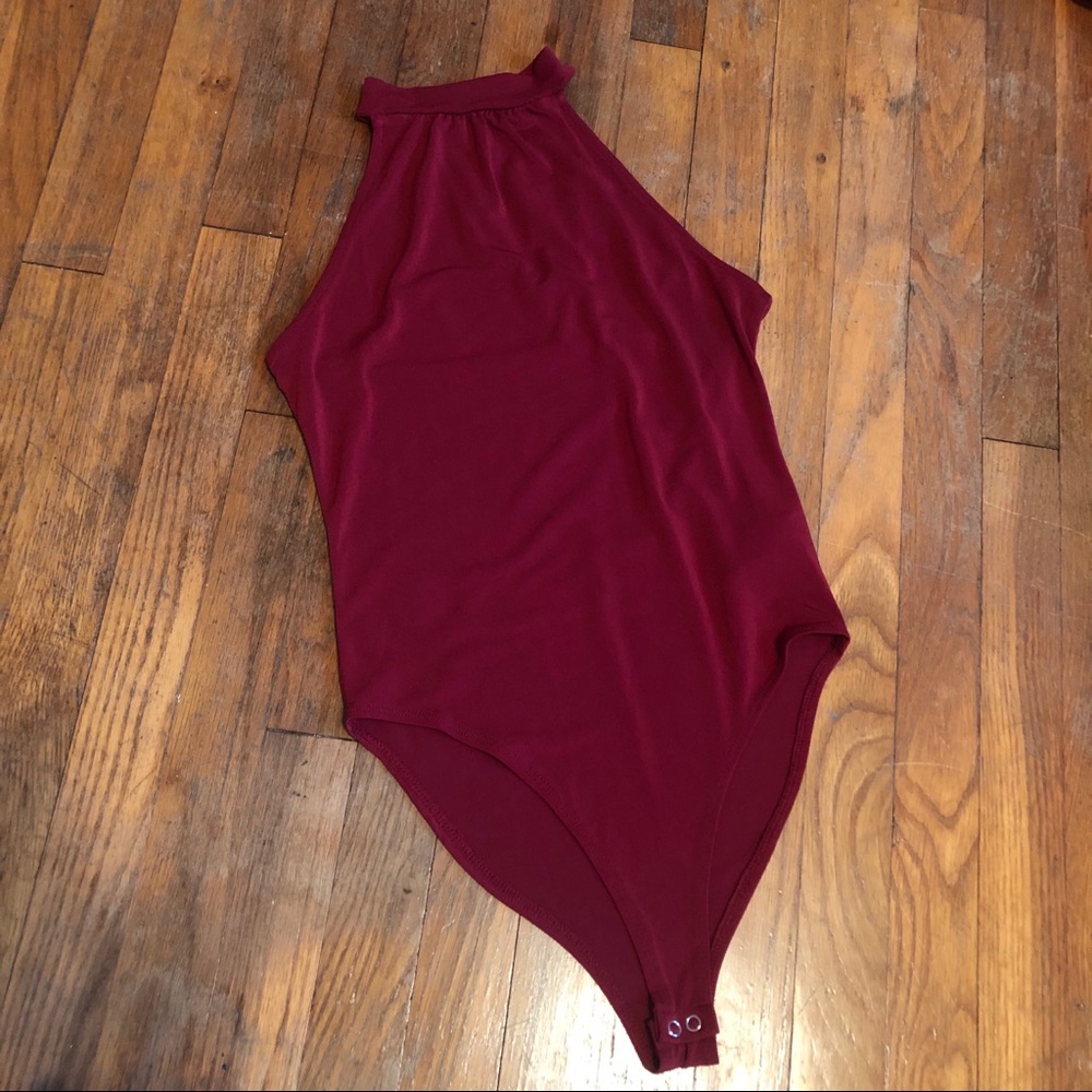 Forever 21 Red High Neck Bodysuit